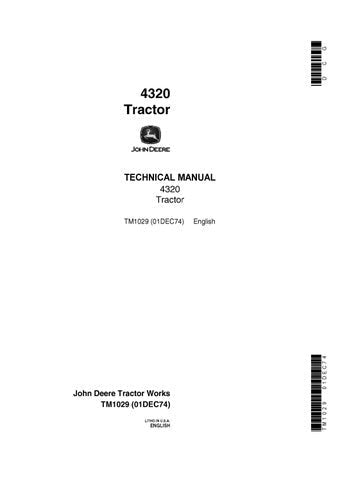 PDF John Deere 4320 Row Crop Tractor Service Manual TM1029