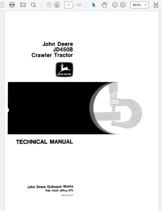 PDF John Deere 450B Crawler Tractor Repair Service Manual