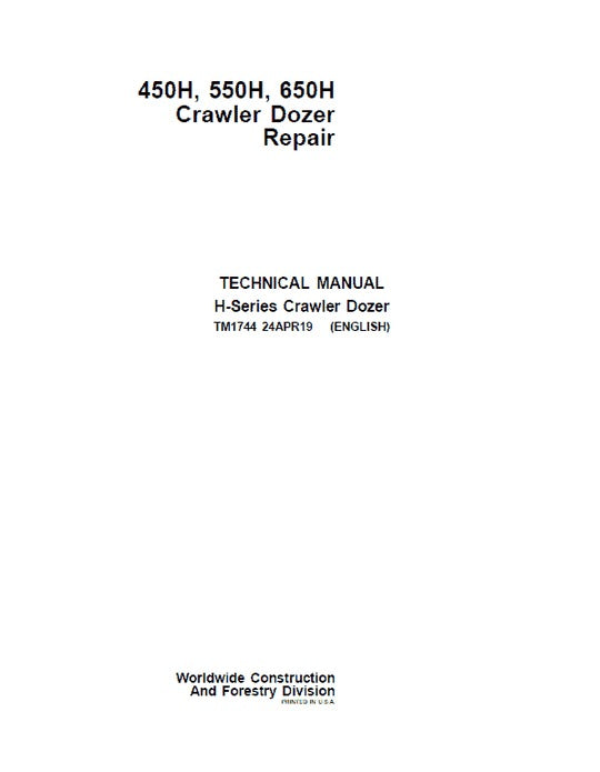 PDF John Deere 450H 550H 650H Crawler Dozer Repair Service Manual TM1744