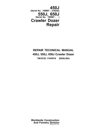 PDF John Deere 450J, 550J, 650J Crawler Dozer Service Manual TM10722