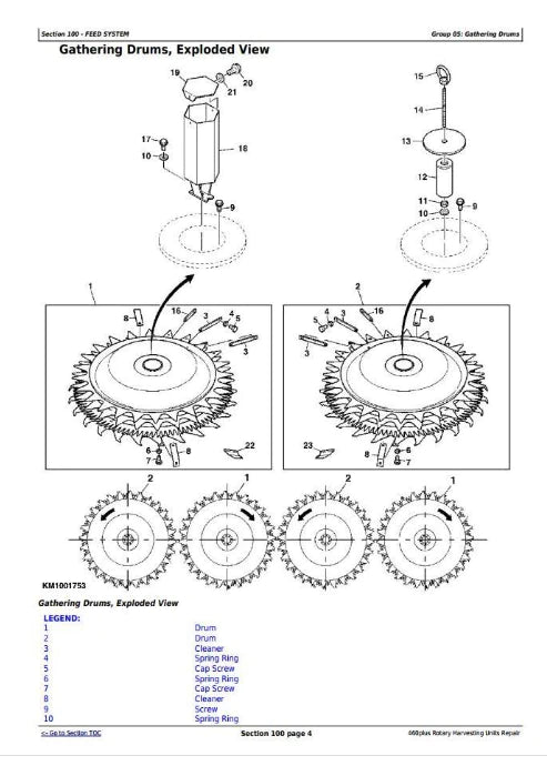 PDF John Deere 460plus Hay and Forage Rotary Harvesting Units Service Manual TM405519