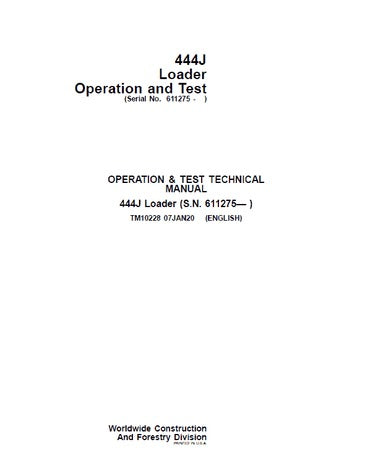 PDF John Deere 4WD 444J Wheel Loader Diagnostic and Test Service Manual TM10228