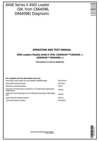 PDF John Deere 4WD 844K Series II Wheel Loader Diagnostic & Test Service Manual TM13223X19