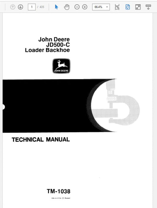 PDF John Deere 500C Backhoe Loader Service Manual TM1038