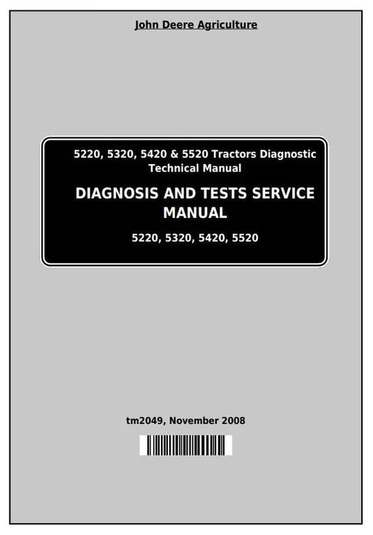 PDF John Deere 5220 5320 5420 5520 Tractor Diagnostic and Test Service Manual TM2049