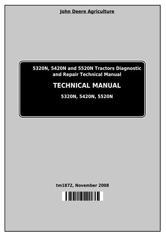 PDF John Deere 5320N 5420N 5520N Tractor Technical Service Manual TM1872