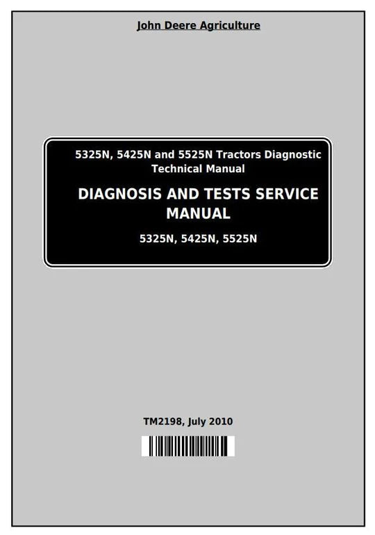 PDF John Deere 5325N 5425N 5525N Tractor Diagnostic and Test Service Manual TM2198