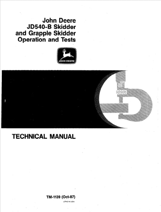 PDF John Deere 540b Skidder & Grapple Service Repair Manual TM1139