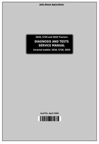 PDF John Deere 5620, 5720, 5820 2WD or MFWD Tractor Diagnosis and Test Service Manual TM4791