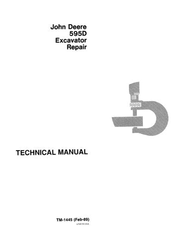 PDF John Deere 595D Excavator Service Manual TM1445