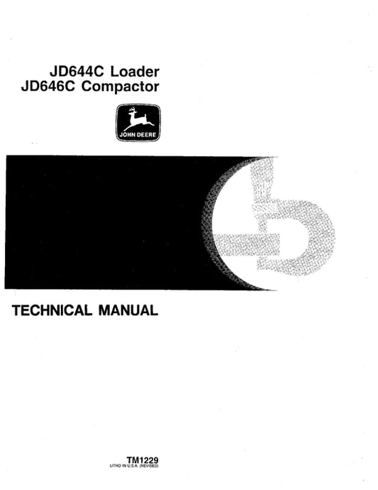 PDF John Deere 644C Wheel Loader 646C Compactor Service Manual TM1229