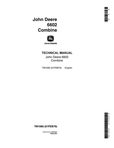 PDF John Deere 6602 Combine Service Manual TM1080