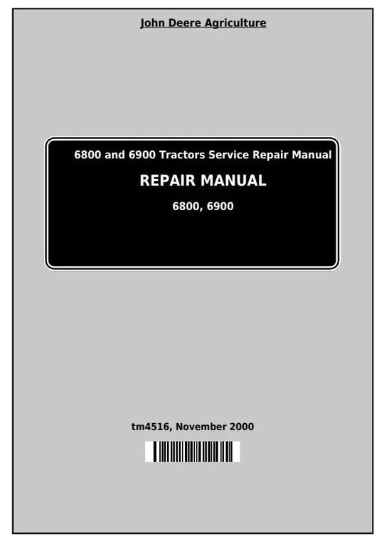 PDF John Deere 6800 Tractor Service Manual TM4516