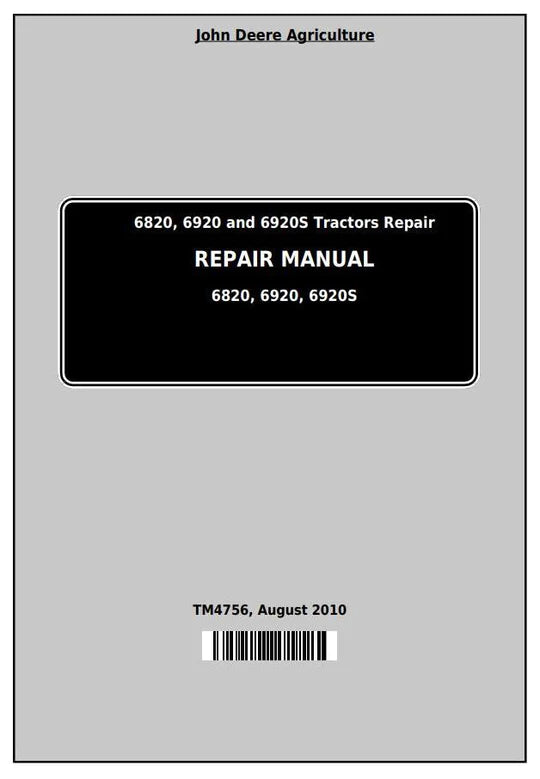 PDF John Deere 6820 6290 6290S Tractor Workshop Service Manual TM4756 