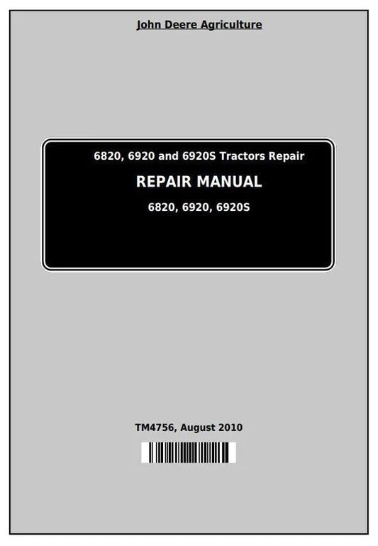 PDF John Deere 6820 6290 6290S Tractor Workshop Service Manual TM4756 