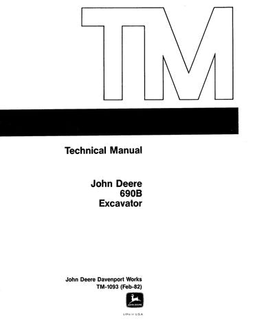 PDF John Deere 690B Excavator Service Repair Manual TM1093