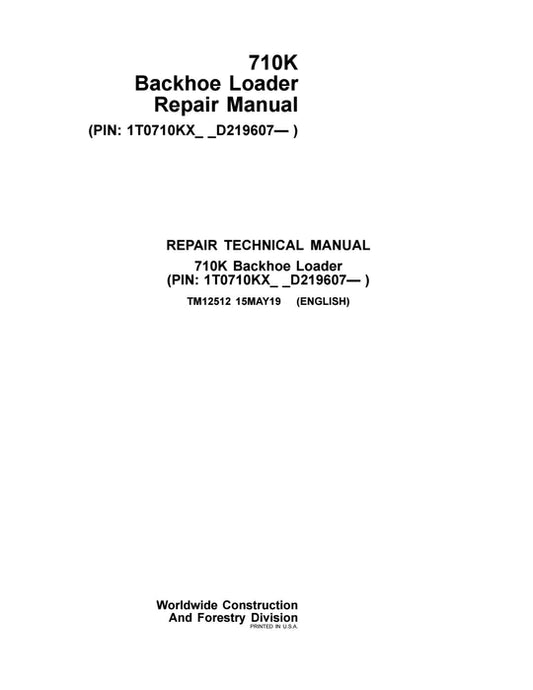 PDF John Deere 710K (T3/S3A) Backhoe Loader Service Manual TM12512