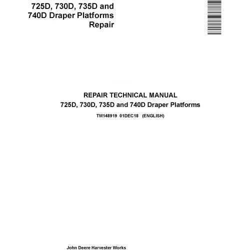 PDF John Deere 725D, 730D, 735D 740D Draper Platform Service Manual TM148919
