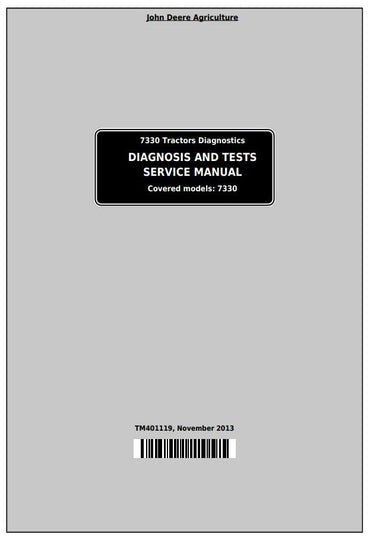 PDF John Deere 7330 2WD or MFWD Tractor Diagnosis and Test Service Manual TM401119