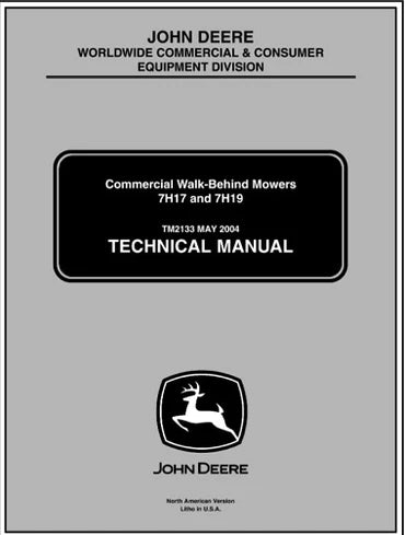 PDF John Deere 7H17 7H19 Commercial Walk-Behind Mowers Model Repair Service Manual TM2133