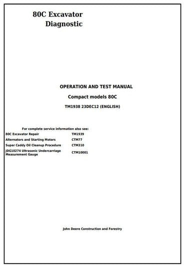PDF John Deere 80C Excavator Diagnostic and Test Service Manual TM1938