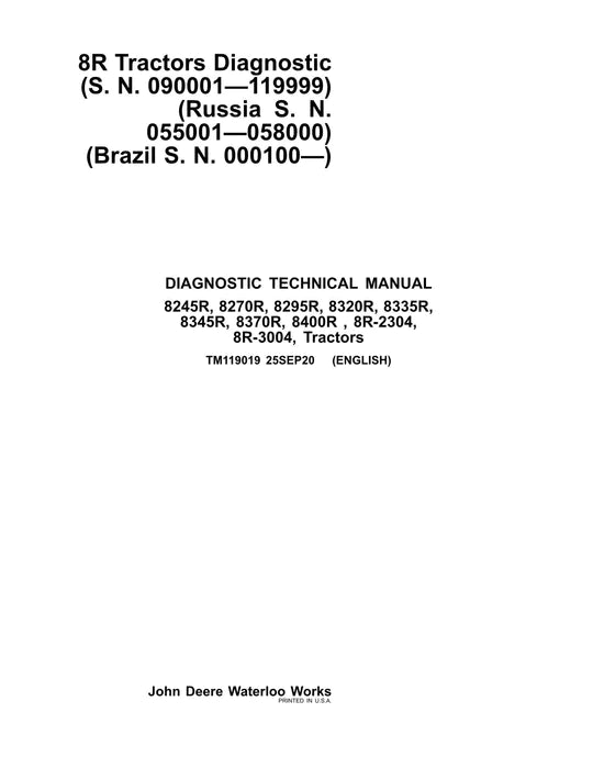 PDF John Deere 8245R 8270R 8295R 8320R 8335R 8345R 8370R 8400R Tractor Diagnostic and Test Service Manual TM119019