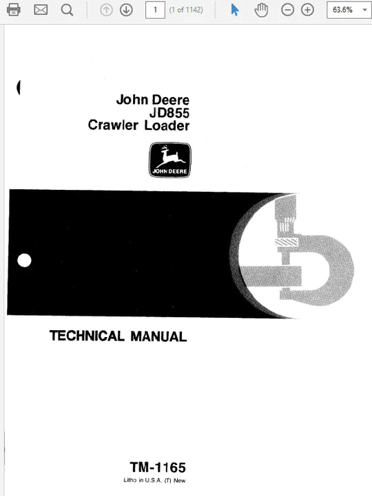 PDF John Deere 855 Crawler Loader Service Manual TM1165