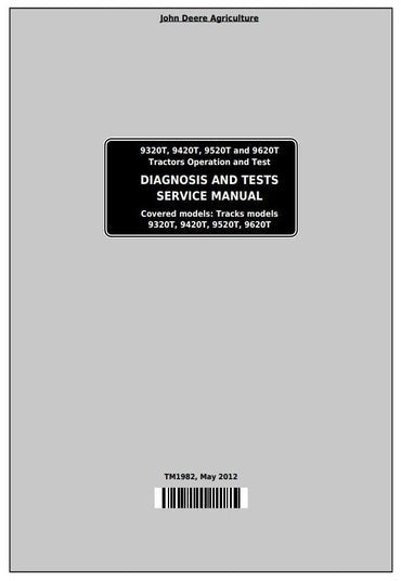 PDF John Deere 9320T, 9420T, 9520T, 9620T Track Tractor Diagnosis and Test Service Manual TM1982