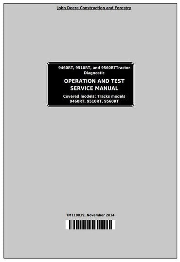 PDF John Deere 9460RT, 9510RT, 9560RT Track Tractor Diagnostic and Test Service Manual TM110819