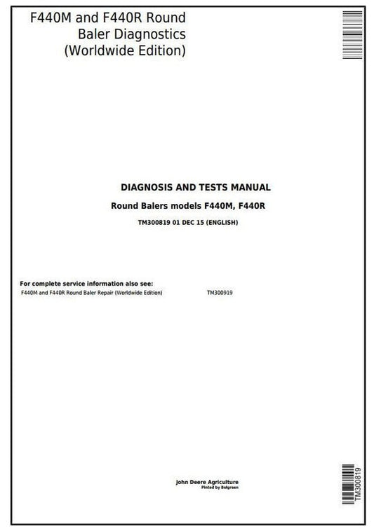 PDF John Deere F440M, F440R Hay and Forage Round Baler Diagnostic and Test Service Manual TM300819