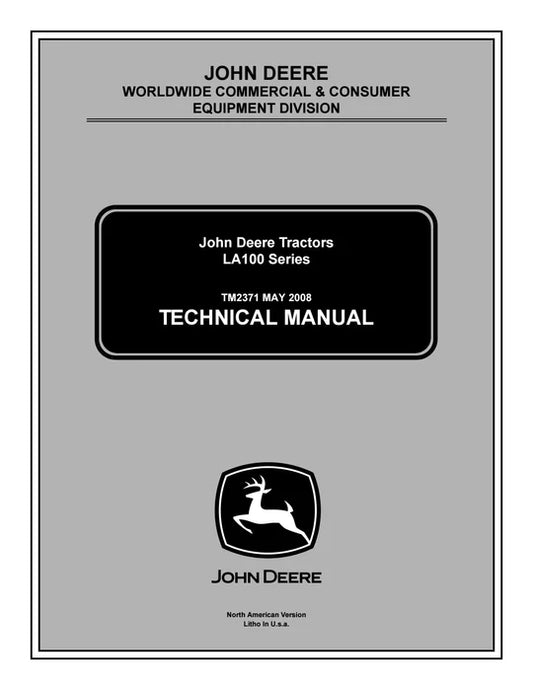 PDF John Deere LA130 LA140 LA150 Lawn Tractor Workshop Service Manual TM2371 