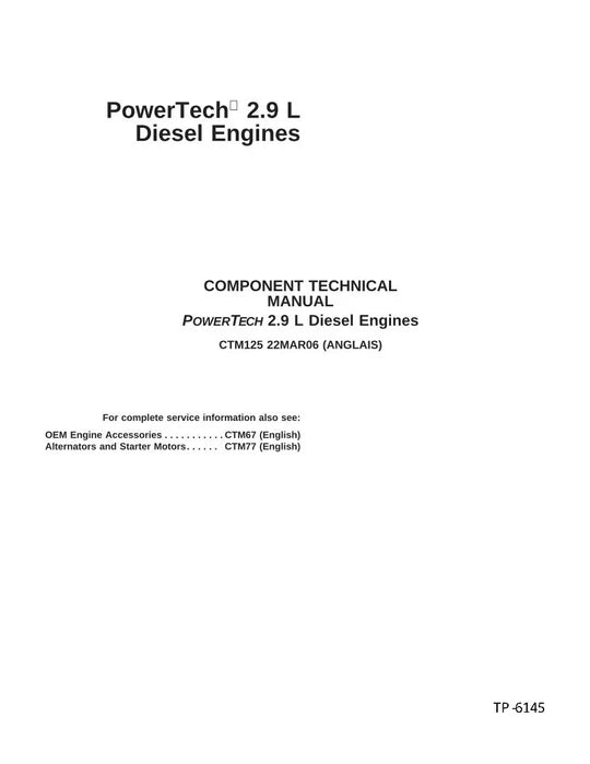 PDF John Deere PowerTech 2.9l Engine Service Manual CTM125