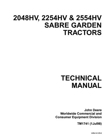 PDF John Deere Sabre 2048HV 2254HV 2554HV Yard and Garden Tractor Service Manual TM1741