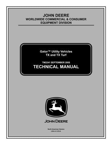 PDF John Deere TX and TX Turf Gator Utility Vehicle Service Manual TM2241