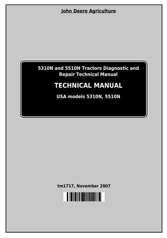 PDF John Deere 5310N 5510N North America Tractor Service Manual TM1717