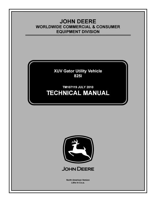 PDF John Deere XUV 825i Gator Utility Vehicle Service Manual TM107119