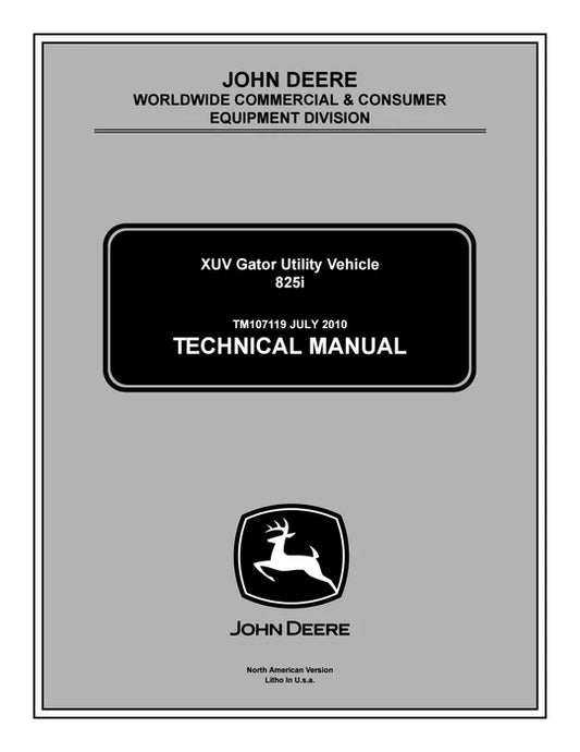 PDF John Deere XUV 825i Gator Utility Vehicle Service Manual TM107119