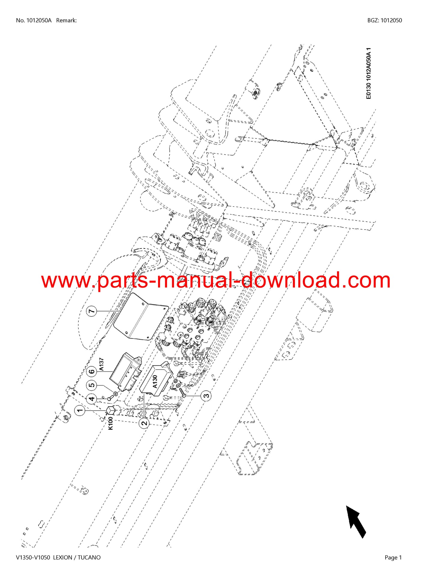 Claas V1350-V1050 Cutterbar Lexion - Tucano Parts Catalog Manual Instant Download